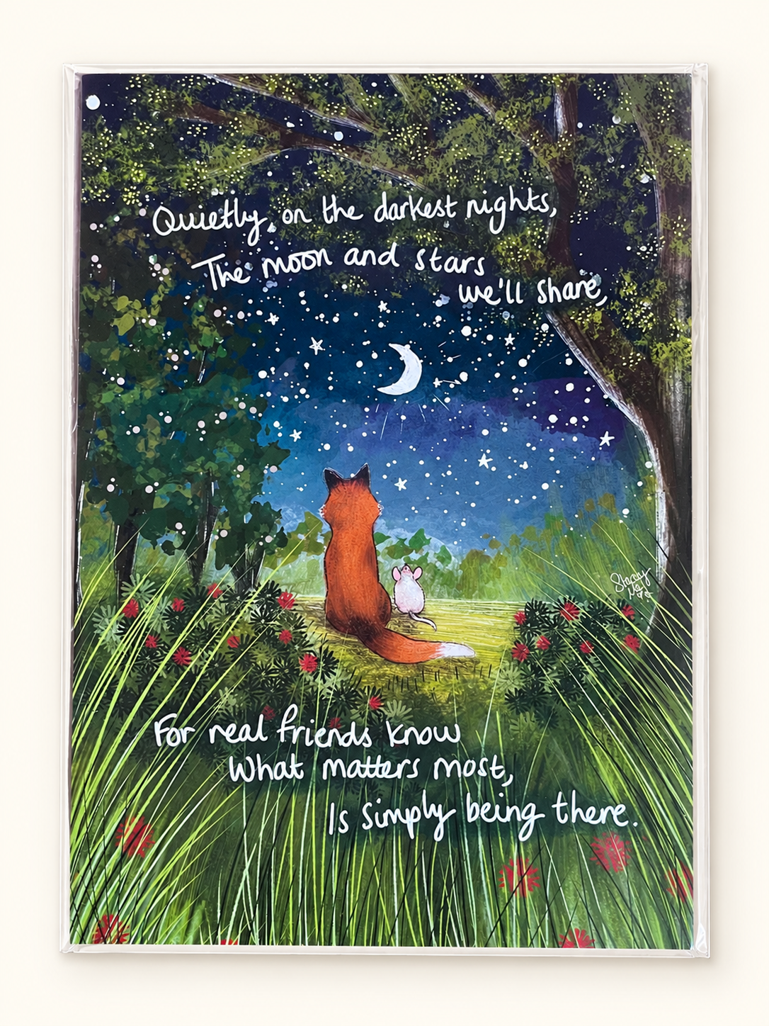 Fox Under the Moon – Being There – A4 Art Print