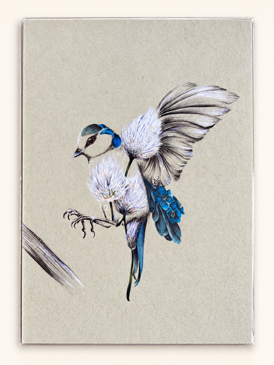 Blue Tit - Large Countryside Art Print