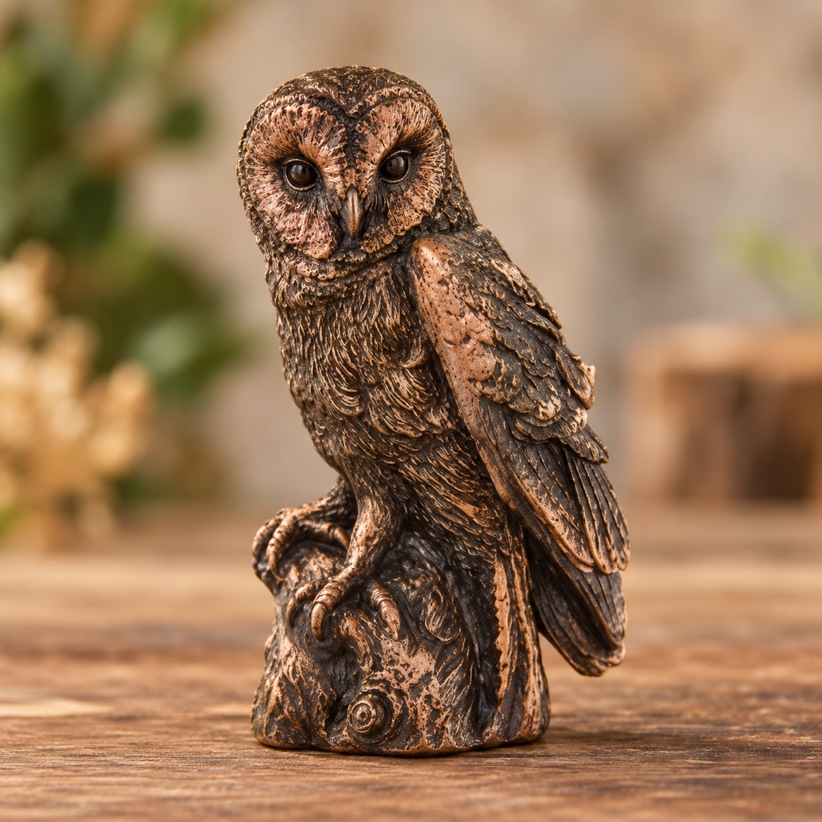 Miniature Bronze Owl Ornament