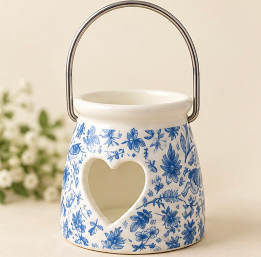 Blue Hare Candle Holder with handle