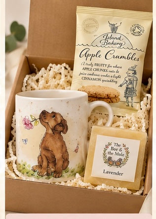 Dog with Rose Country Cuppa Gift Box