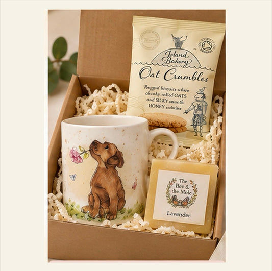 Dog with Rose Country Cuppa Gift Box