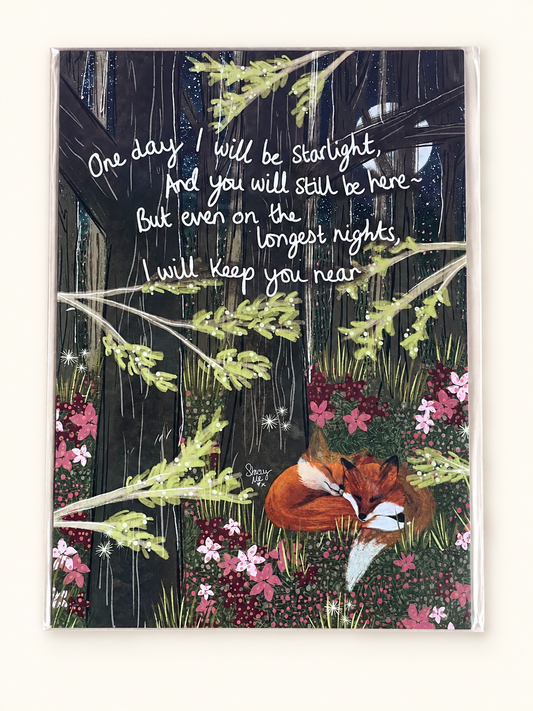 Fox Under the Moon – The Longest Night – A4 Art Print