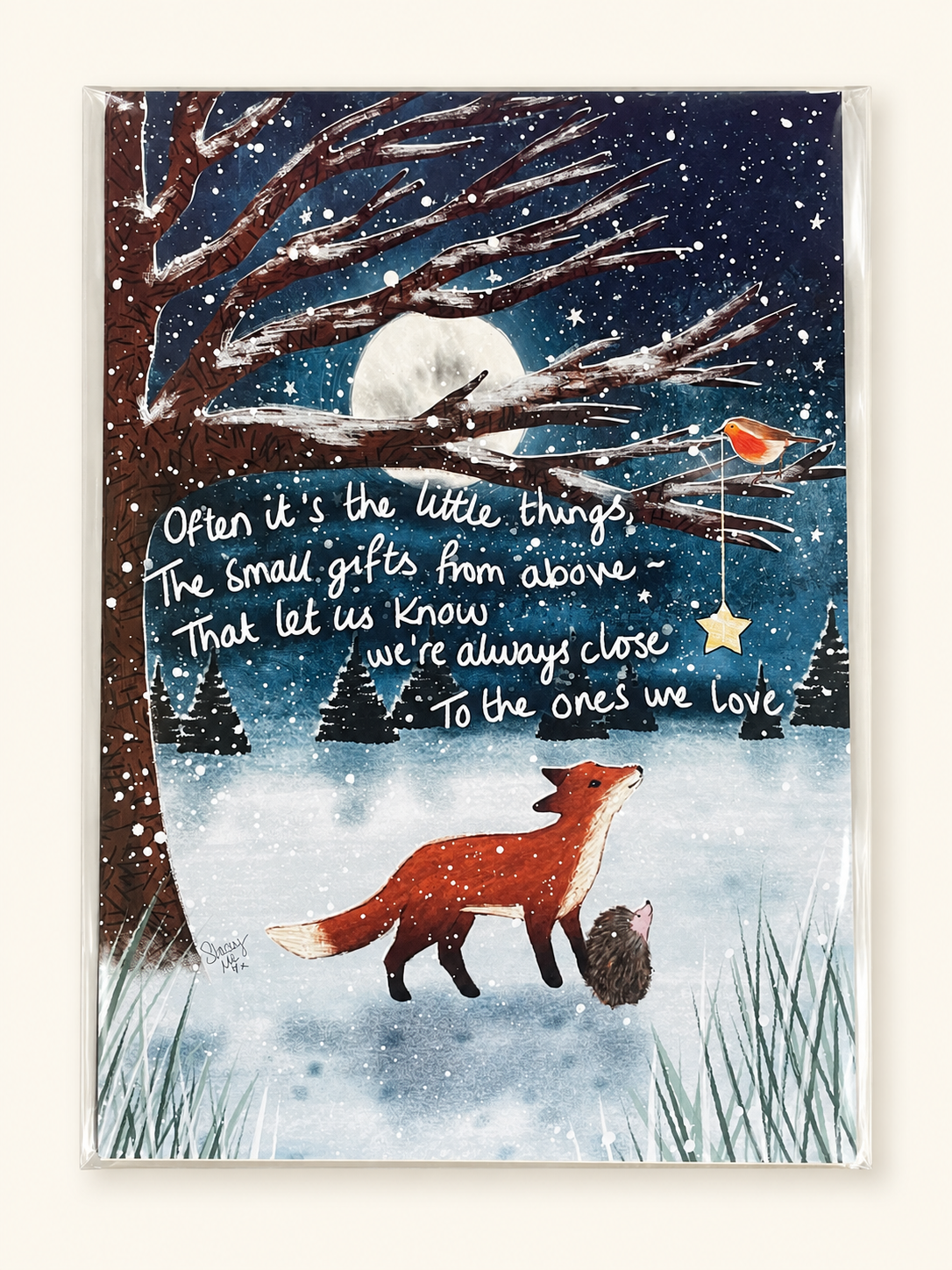 Fox Under the Moon – Gifts From Above – A4 Art Print
