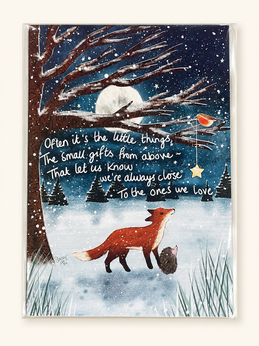 Fox Under the Moon – Gifts From Above – A4 Art Print