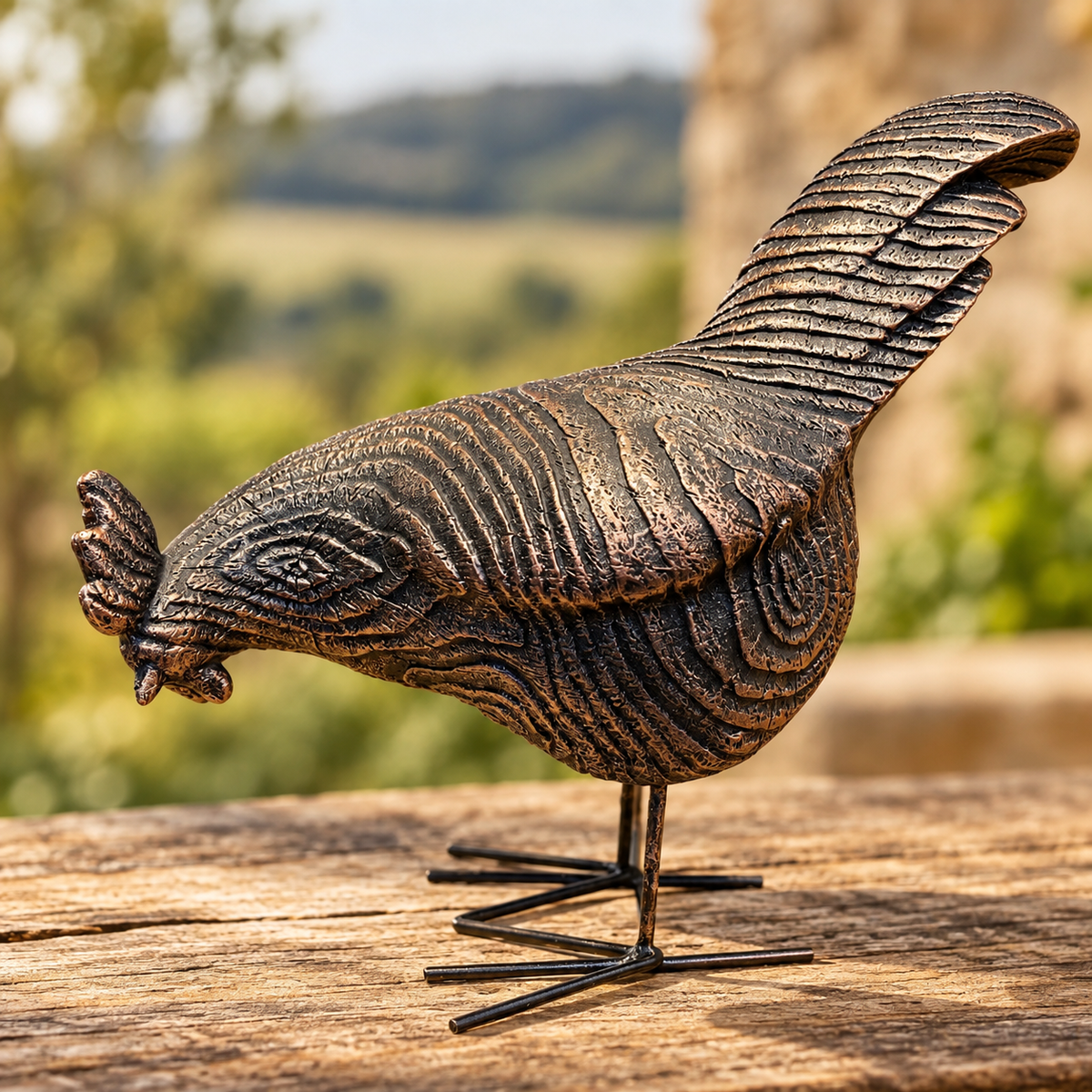 Hen Down Bronze Ornament